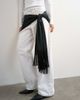 Topshop Topshop satin scarf with fringing in black - 1