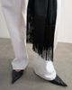 Topshop Topshop satin scarf with fringing in black - 3