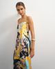 Topshop Topshop satin strappy square neck maxi dress with fringed hem in black based floral print-MULTI - 4