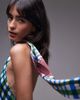 Topshop Topshop satin tie neck mini dress in scarf print-Multi - 4