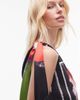 Topshop Topshop satin tie side one shoulder top in scarf print-Multi - 3