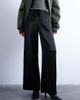 Topshop Topshop satin tie waist wide leg pant in black - 4