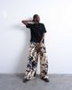 Topshop Topshop satin wide leg pants in cow print-White - 3