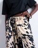Topshop Topshop satin wide leg pants in cow print-White - 4
