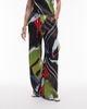 Topshop Topshop satin wide leg pants in scarf print-Multi - 3
