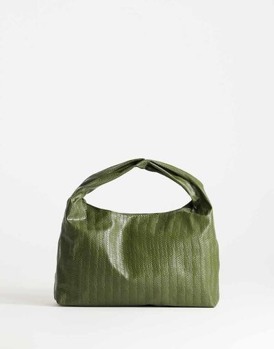 Topshop Topshop Savan woven small shoulder bag in green