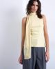 Topshop Topshop scarf detail satin top in buttermilk-Yellow - 1
