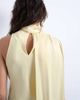 Topshop Topshop scarf detail satin top in buttermilk-Yellow - 4