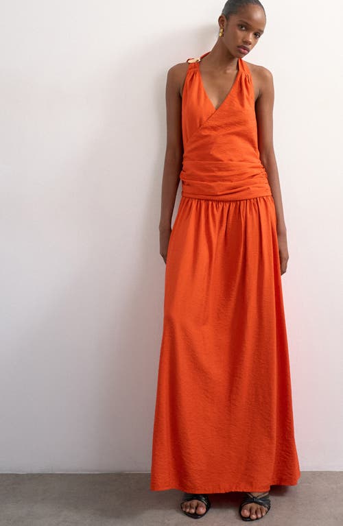 Topshop Topshop Scarf Neck Plunge Maxi Dress