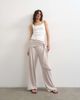 Topshop Topshop scarf tie detail soft pants in oat-Neutral - 1