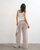 Topshop Topshop scarf tie detail soft pants in oat-Neutral - 3