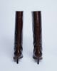 Topshop Topshop Scarlett Premium leather square toe knee high boots in chocolate-Brown - 3