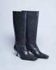Topshop Topshop Scarlett Premium leather square toe knee high boots in gray - 1