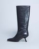 Topshop Topshop Scarlett Premium leather square toe knee high boots in gray - 4