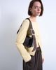 Topshop Topshop Scarlett real leather suede shoulder bag with contrast strap in black and chocolate - 1