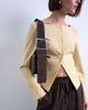 Topshop Topshop Scarlett real leather suede shoulder bag with contrast strap in black and chocolate - 2