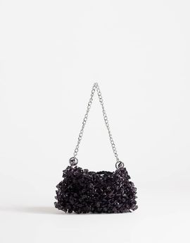 Topshop Topshop Scarlett small beaded shoulder bag in black