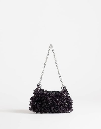Topshop Topshop Scarlett small beaded shoulder bag in black