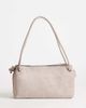 Topshop Topshop Schelby suedette medium flat bowler in taupe-White - 1