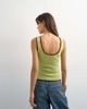 Topshop Topshop scoop neck tank top with contrast mesh tipping in green & plum - 3