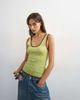 Topshop Topshop scoop neck tank top with contrast mesh tipping in green & plum - 4