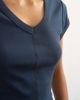 Topshop Topshop scoop v-neck baby tee in navy - 2