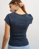 Topshop Topshop scoop v-neck baby tee in navy - 4