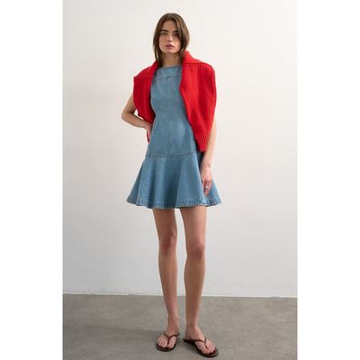 Topshop Topshop Seamed Denim Minidress