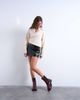 Topshop Topshop seamed detail faux leather mini skirt in black - 3