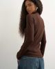 Topshop Topshop seamed funnel neck long sleeve top in chocolate-Brown - 2