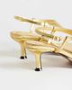 Topshop Topshop Selina tie-up heeled sandals with toe loop in gold-Green - 3
