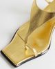 Topshop Topshop Selina tie-up heeled sandals with toe loop in gold-Green - 4