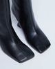 Topshop Topshop Selma Premium leather knee high wedge boots in black - 3
