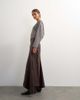 Topshop Topshop set faux leather drape detail maxi skirt in chocolate-Brown - 3