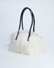 Topshop Topshop Shaggy faux fur shoulder bag in off white - 4