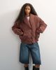 Topshop Topshop shawl collar toggle detail hybrid puffer in brown - 1