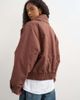 Topshop Topshop shawl collar toggle detail hybrid puffer in brown - 4