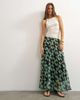 Topshop Topshop sheer full circle chiffon maxi skirt in blue geometric print-Black - 1