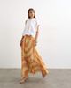 Topshop Topshop sheer full circle chiffon midi skirt in orange abstract print - 1
