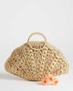 Topshop Topshop Shelly medium weave shell small grab bag in natural-Neutral - 2