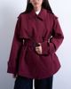 Topshop Topshop short 90s trench coat in burgundy-Neutral - 1