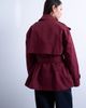Topshop Topshop short 90s trench coat in burgundy-Neutral - 4