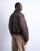 Topshop Topshop short puffer bomber jacket with ribbed collar in chocolate-Brown - 4