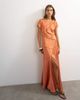 Topshop Topshop short sleeve satin panel detail maxi dress in orange - 1