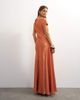 Topshop Topshop short sleeve satin panel detail maxi dress in orange - 2