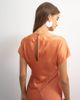 Topshop Topshop short sleeve satin panel detail maxi dress in orange - 3