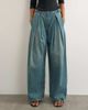 Topshop Topshop side buckle wide leg jean in green cast-Blue - 2