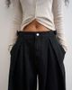 Topshop Topshop side buckle wide leg jeans in black - 2