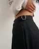 Topshop Topshop side buckle wide leg mid rise jeans in clean black - 4