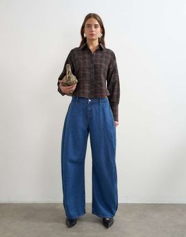 Topshop Topshop side pleat cocoon jean in rich blue